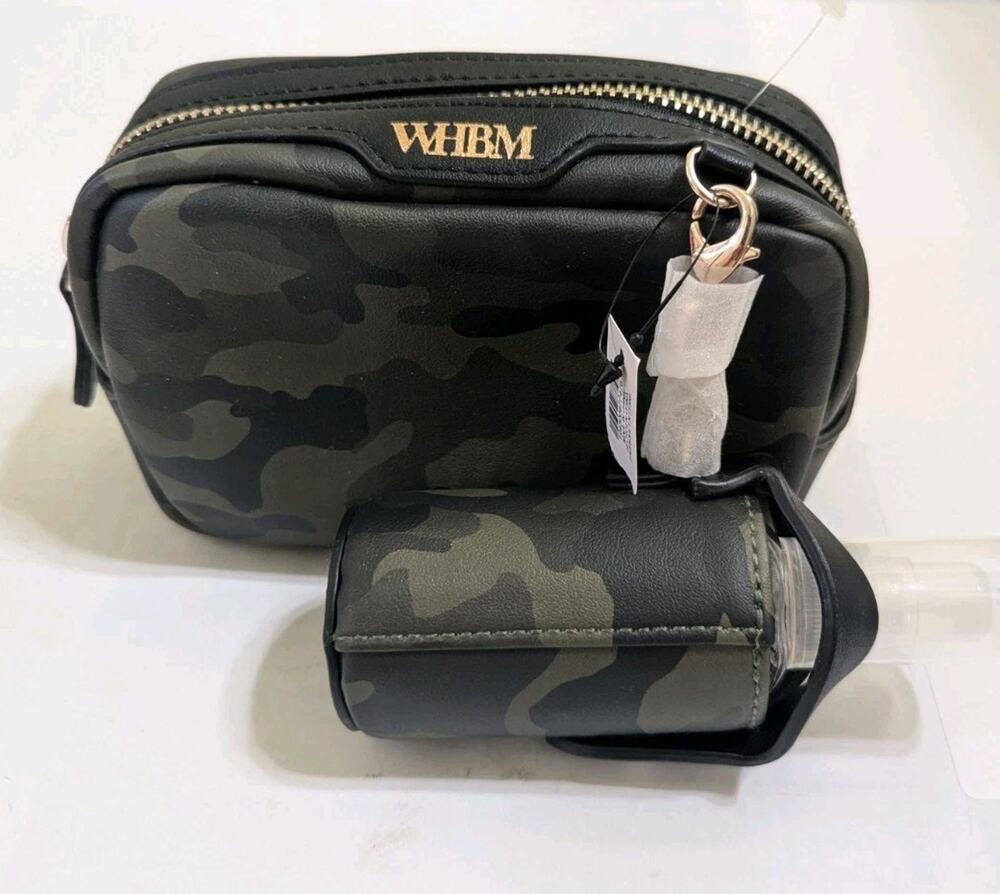 New Camo White House Black Market Makeup Bag Spritz Set Camouflage Pouch Wallet